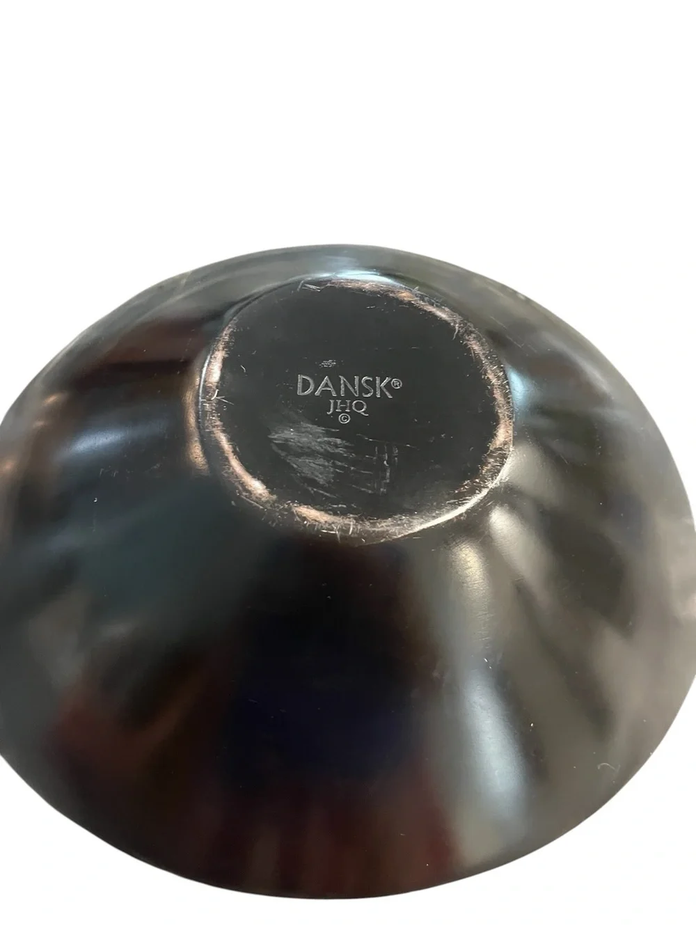 Mid Century Modern MCM Dansk Black Metal Fruit Serving Bowl 12”